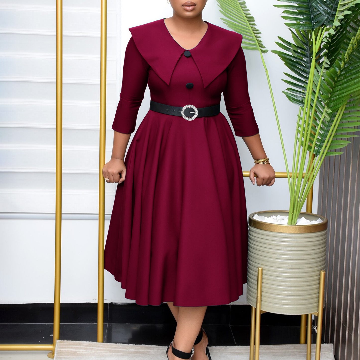 Robe élégante unie pour femme