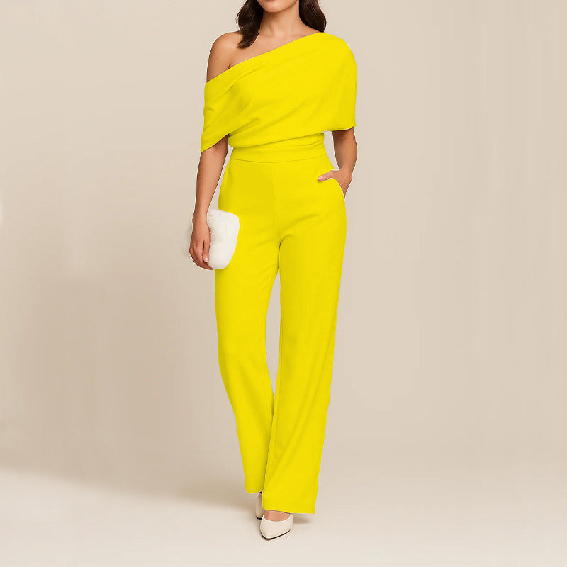 Modischer, schlankmachender, schulterfreier Damen-Jumpsuit