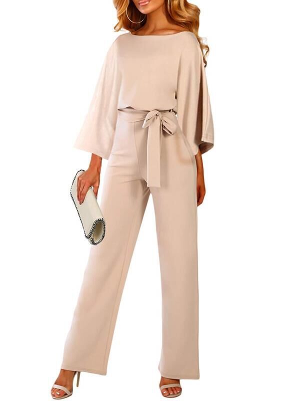 Herbst Winter Mode Fledermausärmel Langarm Schnürung Damen Jumpsuit