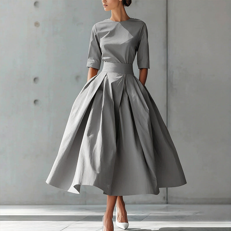 Fashionable Chic And Elegant High-Waisted Swing Dress