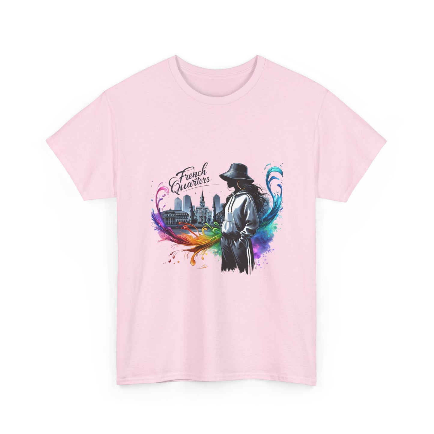 T-Shirt — French Quarter Jazz Noir Design (color splash New Orleans skyline)