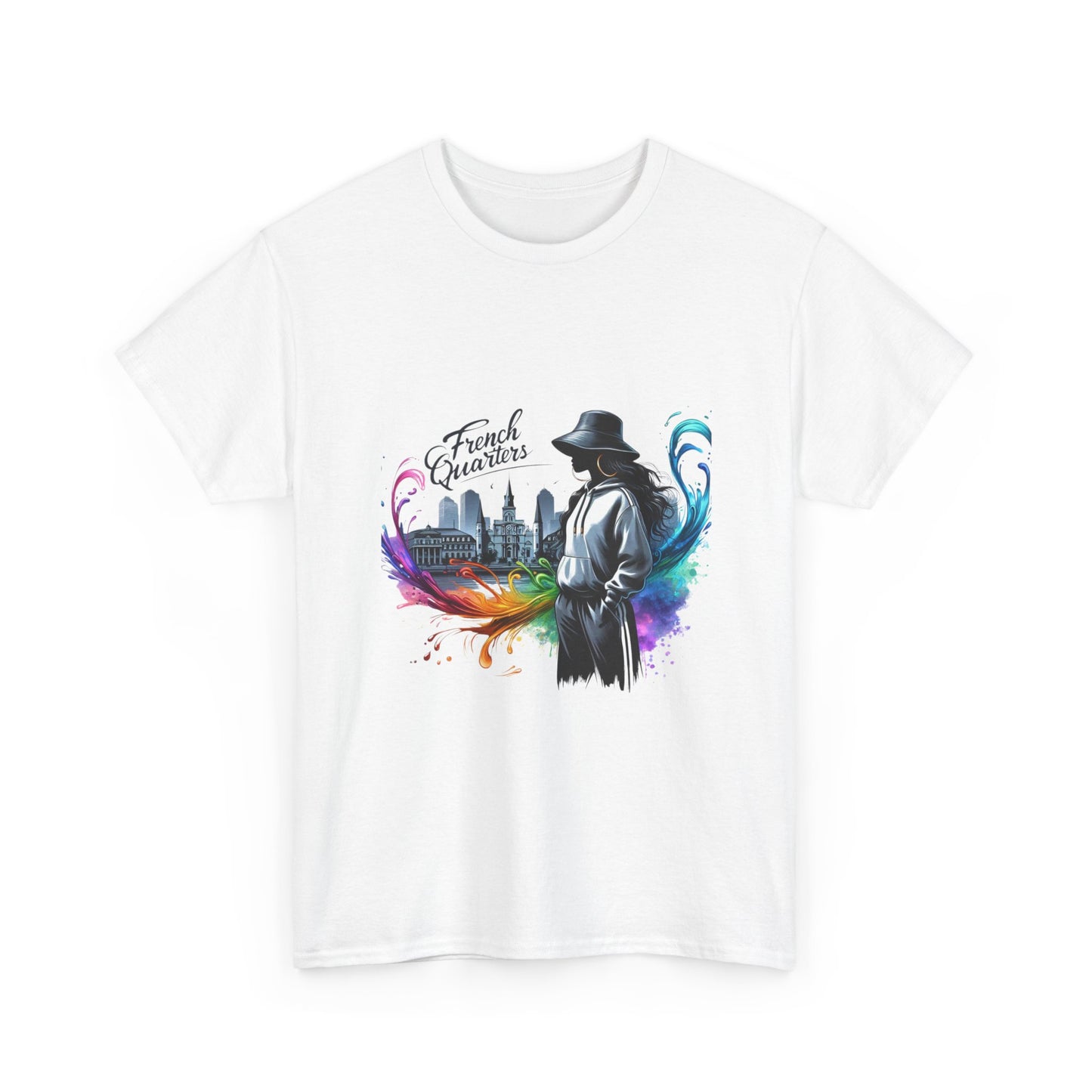 T-Shirt — French Quarter Jazz Noir Design (color splash New Orleans skyline)