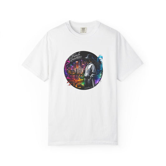 Noir Cityscape T-Shirt — "The Queen Is Dead" Retro Detective Tee