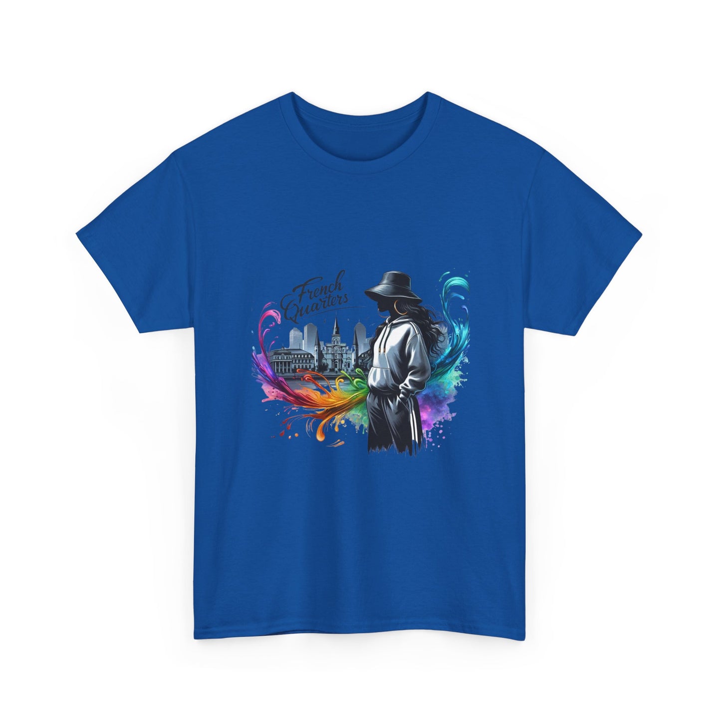 T-Shirt — French Quarter Jazz Noir Design (color splash New Orleans skyline)