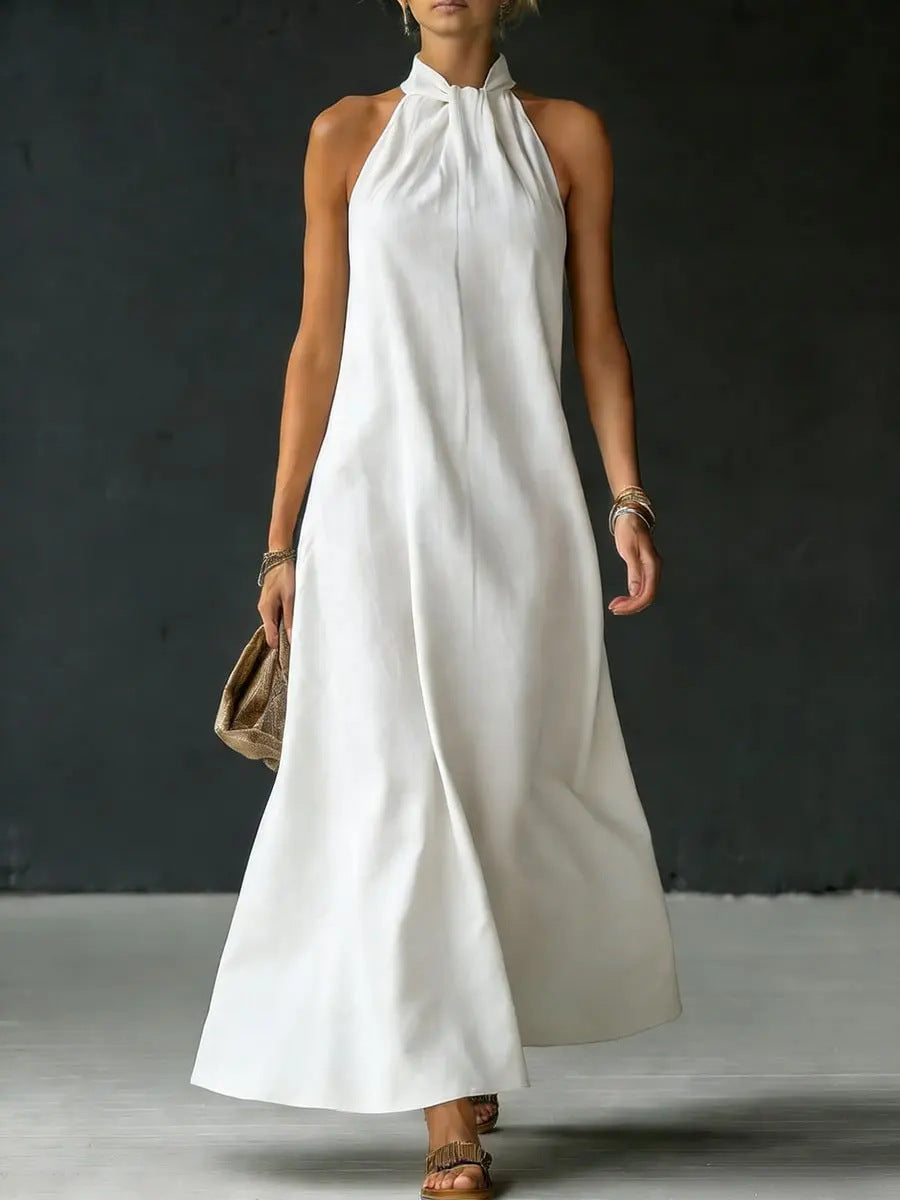 Women's Off-Shoulder Sleeveless Cross-Strap Dress