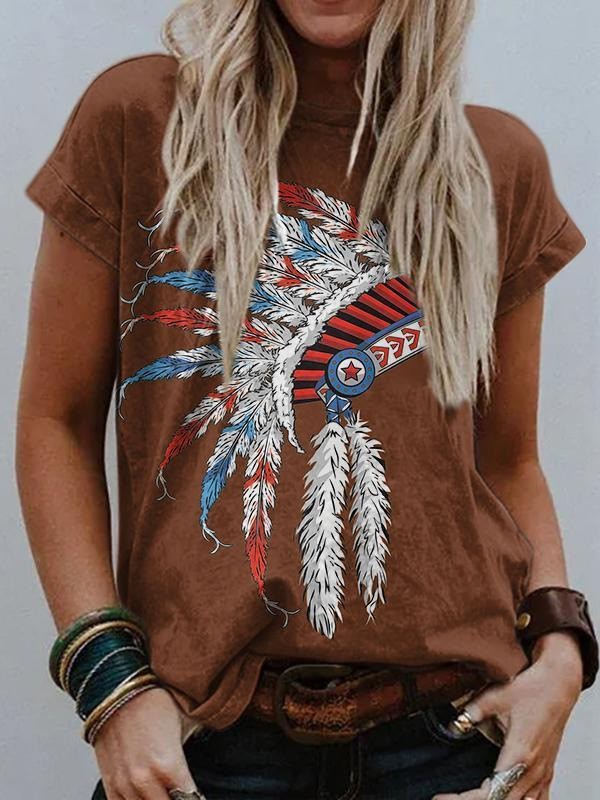 T-shirt ample et décontracté imprimé tendance pour femme
