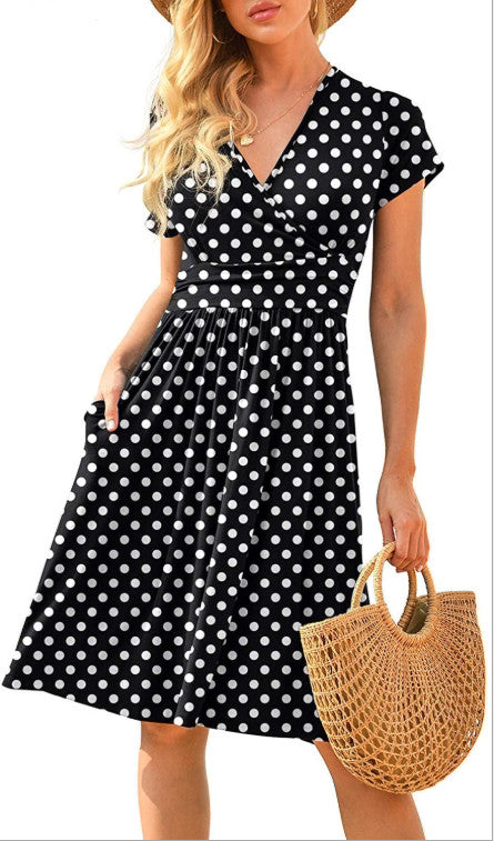 Rüschen Blumenkleid Damen Langarm A-Linien-Kleider