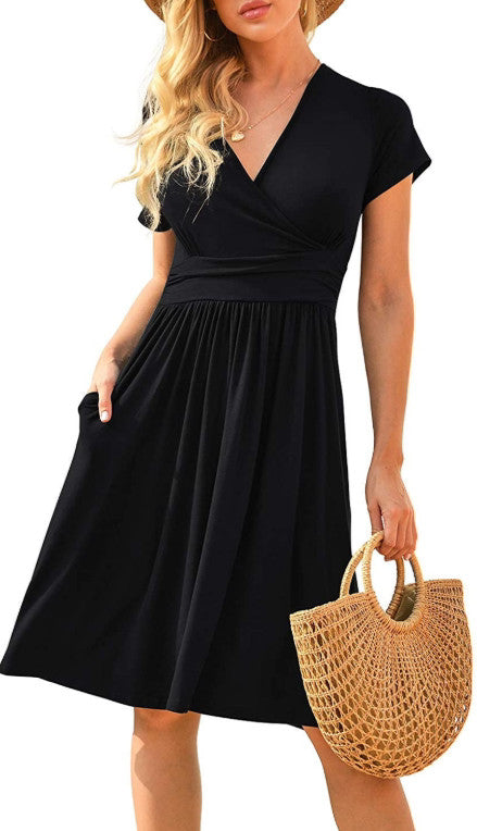 Rüschen Blumenkleid Damen Langarm A-Linien-Kleider