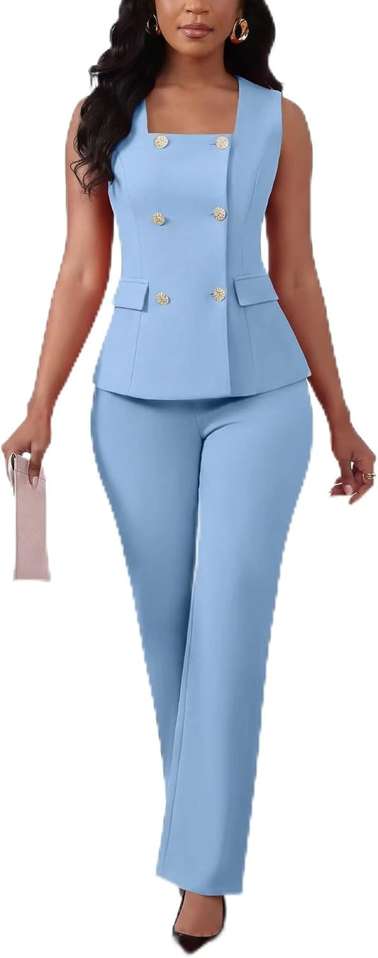 Ophestin Square Neck Pants Suit