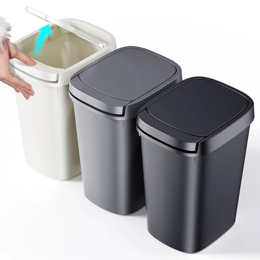 Slim Plastic Bathroom Trash Can