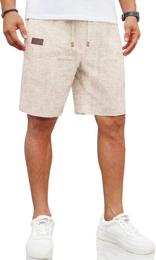 Coofandy Men Linen Beach Shorts
