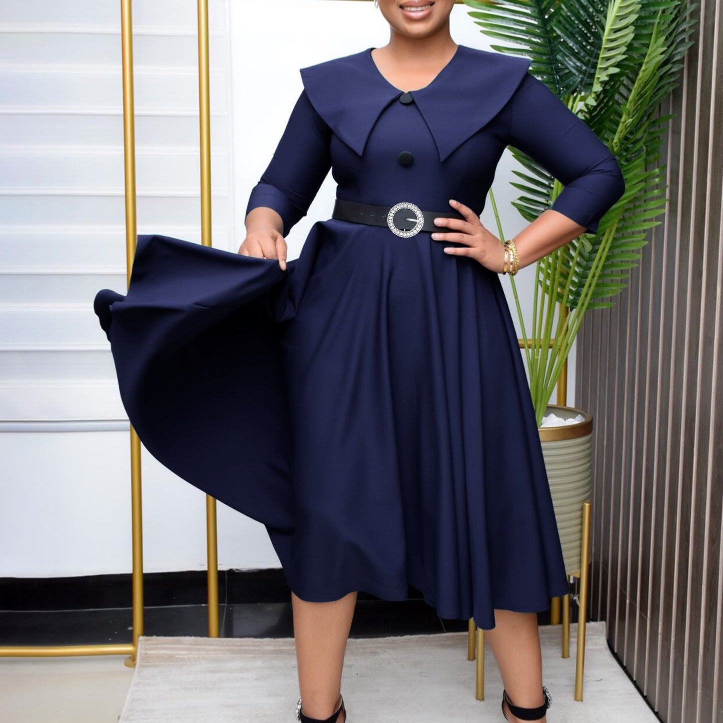 Robe élégante unie pour femme