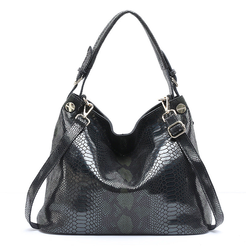 Sac à bandoulière grande capacité en cuir véritable pour femme