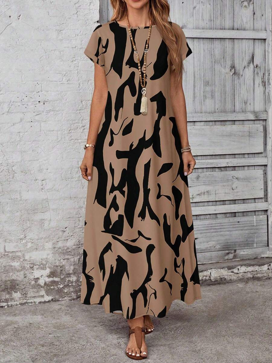 Women's Fashionable Casual Dress With Digital Print