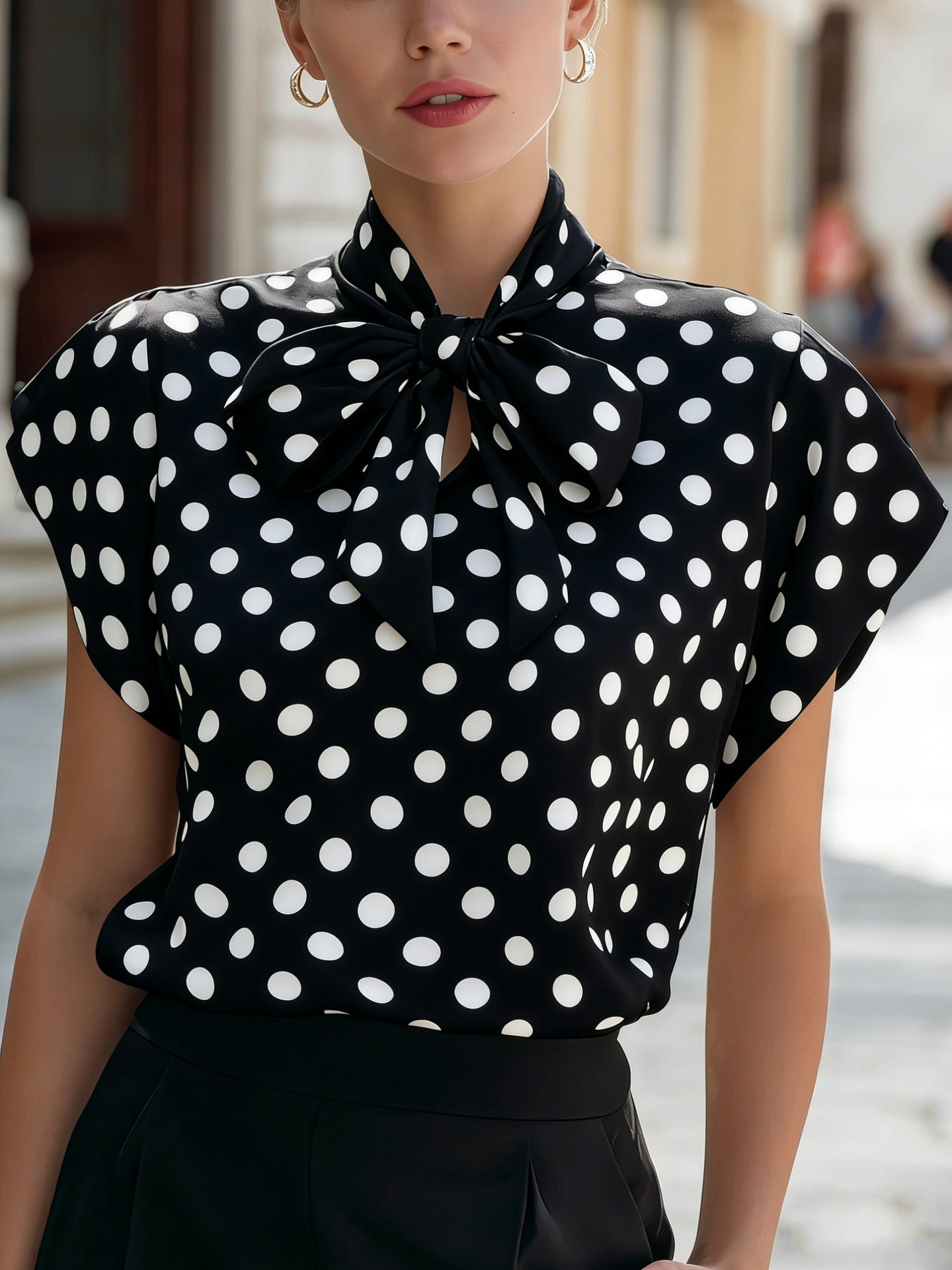 Neuartige Schleifenkragen Elegante Pendler-Allrounder-Bluse für Damen