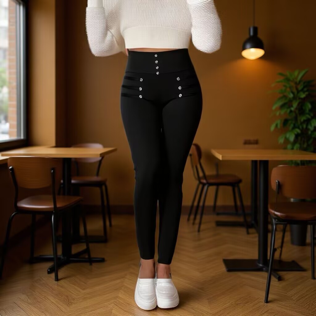 High-Waist-Slim-Fit-Hose Damen im europäischen und amerikanischen Stil