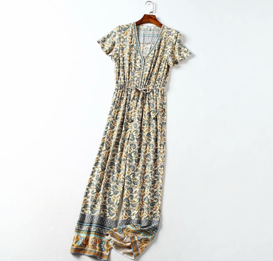 Bedruckter Overall für Damen, lässige Hose
