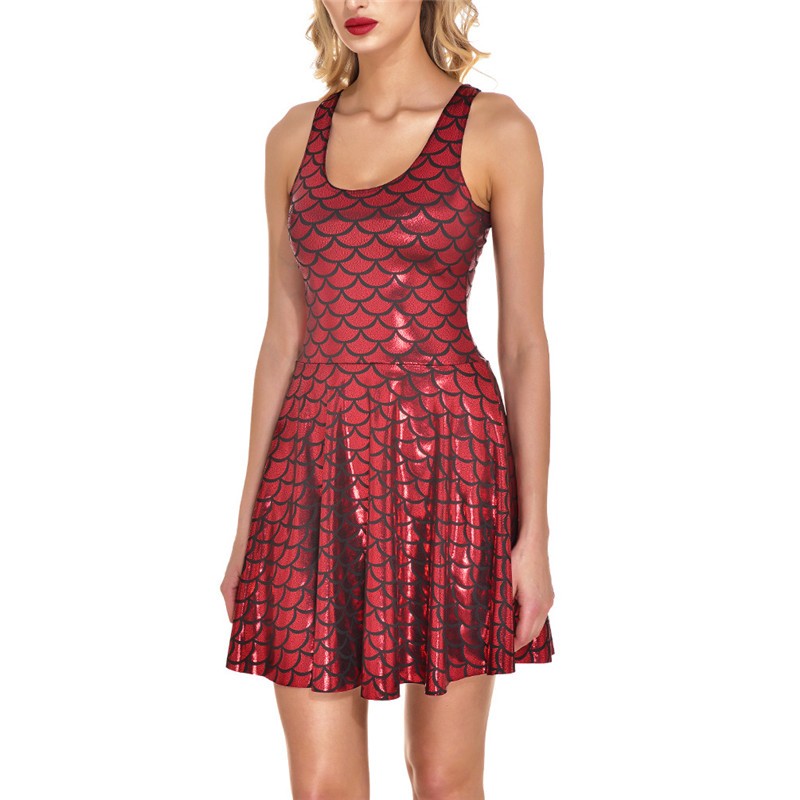 Robes courtes sans manches brillantes sirène pour femmes