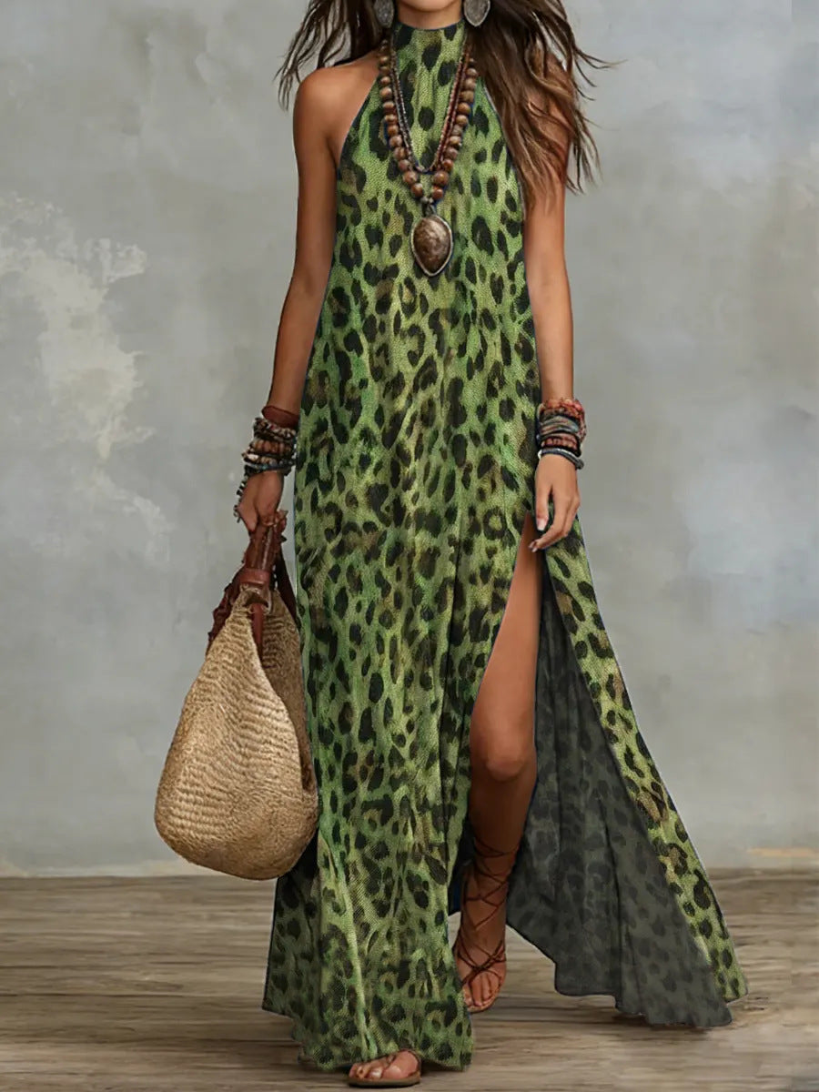 Printed Scarf-style Long Dress Fashionable And Casual