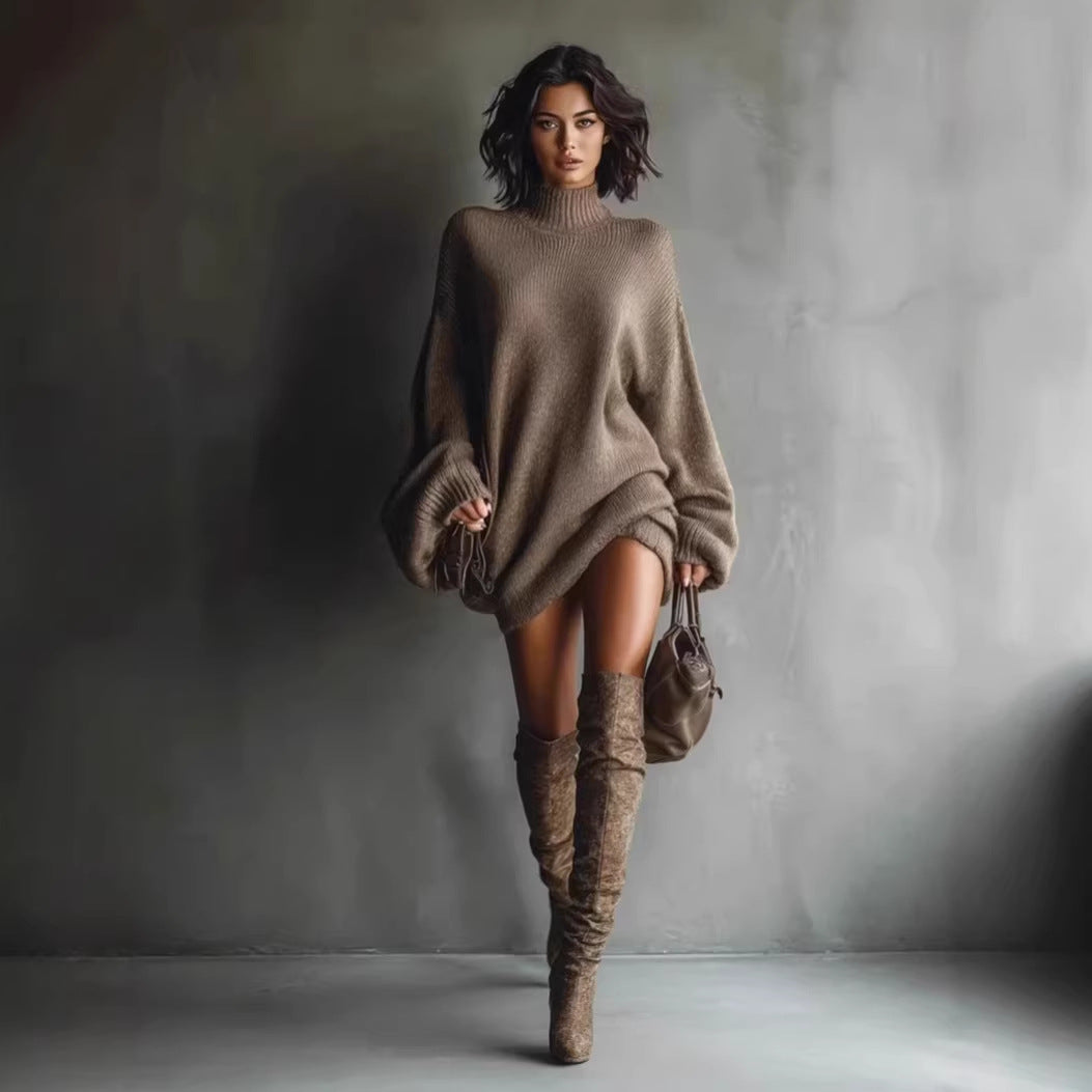 Nouvelle Robe Tricotée d'Automne pour Femmes