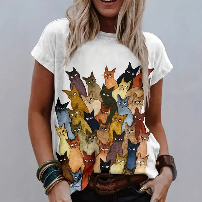 Modisches Lässiges Vielseitiges Hochwertiges Rundhals-Kurzarm-T-Shirt