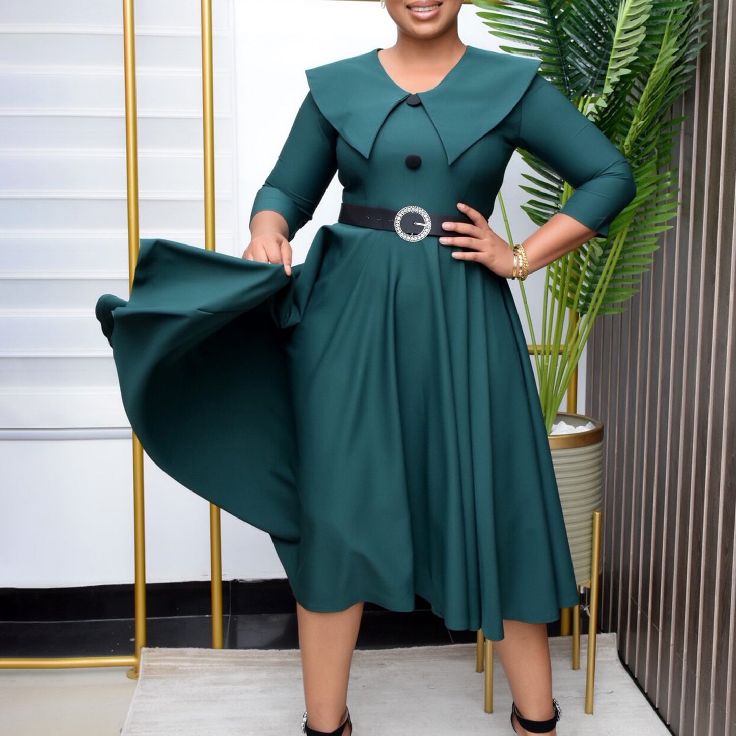 Robe élégante unie pour femme
