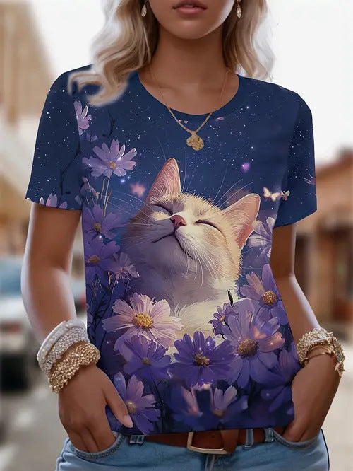 Modisches Lässiges Vielseitiges Hochwertiges Rundhals-Kurzarm-T-Shirt