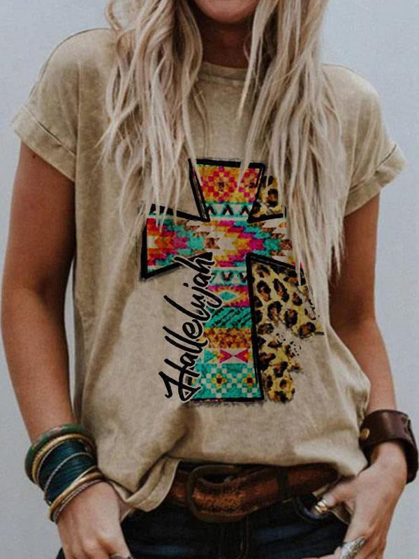 T-shirt ample et décontracté imprimé tendance pour femme