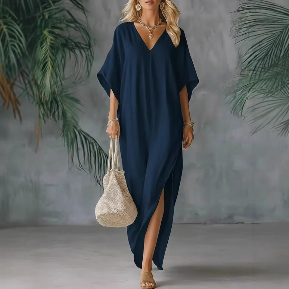 Robe d'été légère et confortable à col en V