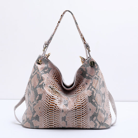 Sac à bandoulière grande capacité en cuir véritable pour femme