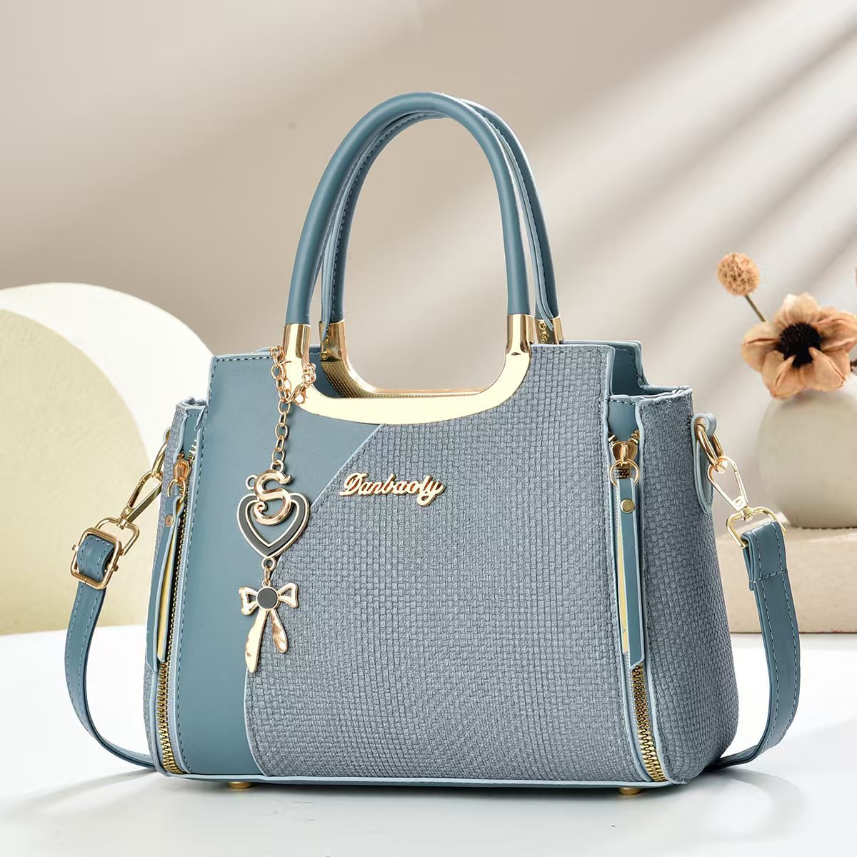 Umhängetasche, klein, quadratisch, schick, Handtasche, Schultertasche