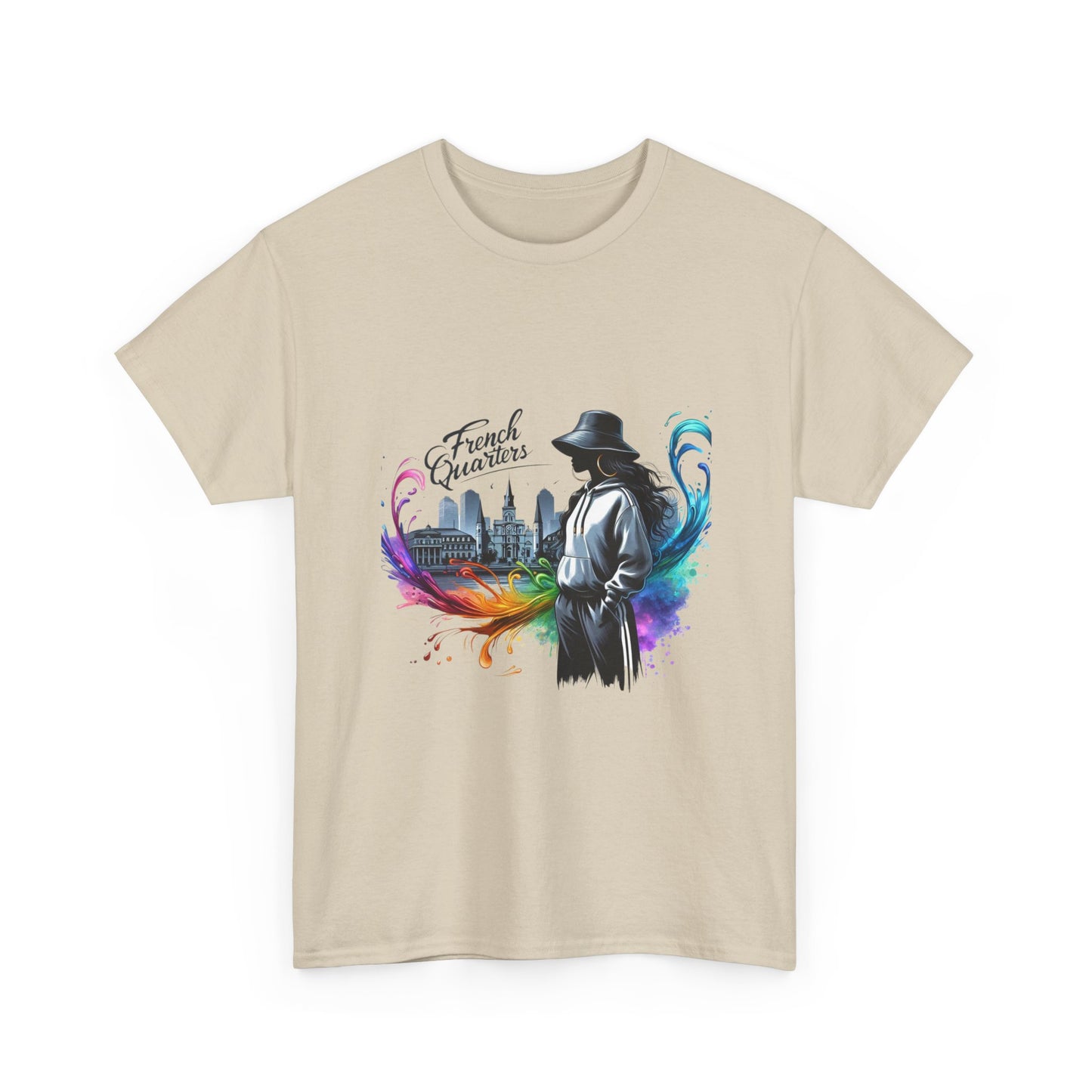 T-Shirt — French Quarter Jazz Noir Design (color splash New Orleans skyline)