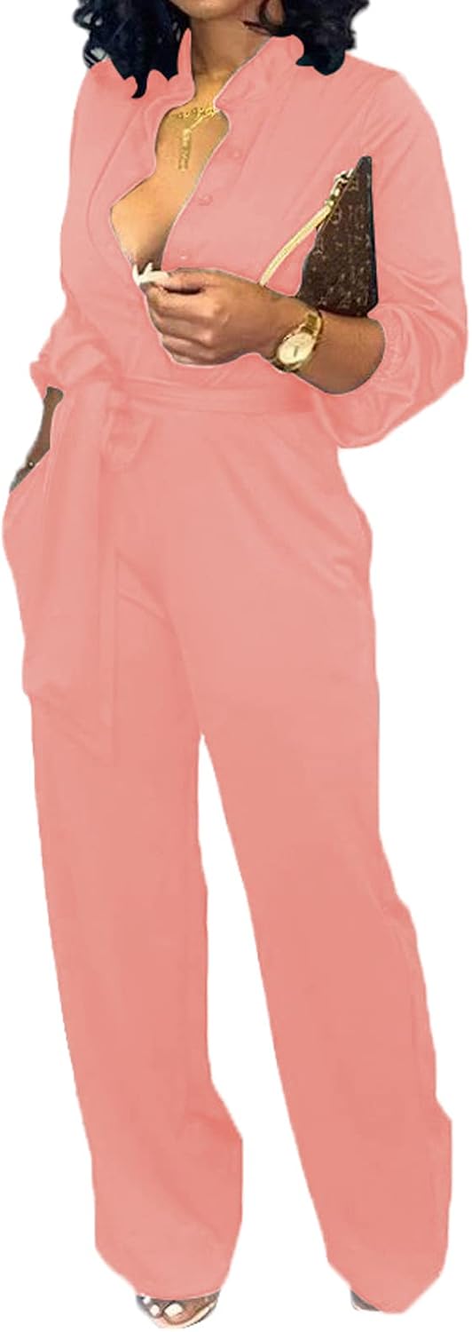 Elegant V-Neck Women's Jumpsuit