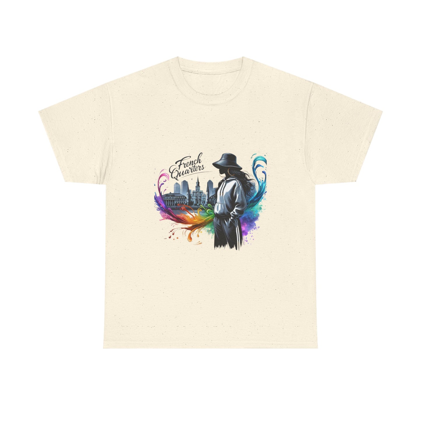 T-Shirt — French Quarter Jazz Noir Design (color splash New Orleans skyline)
