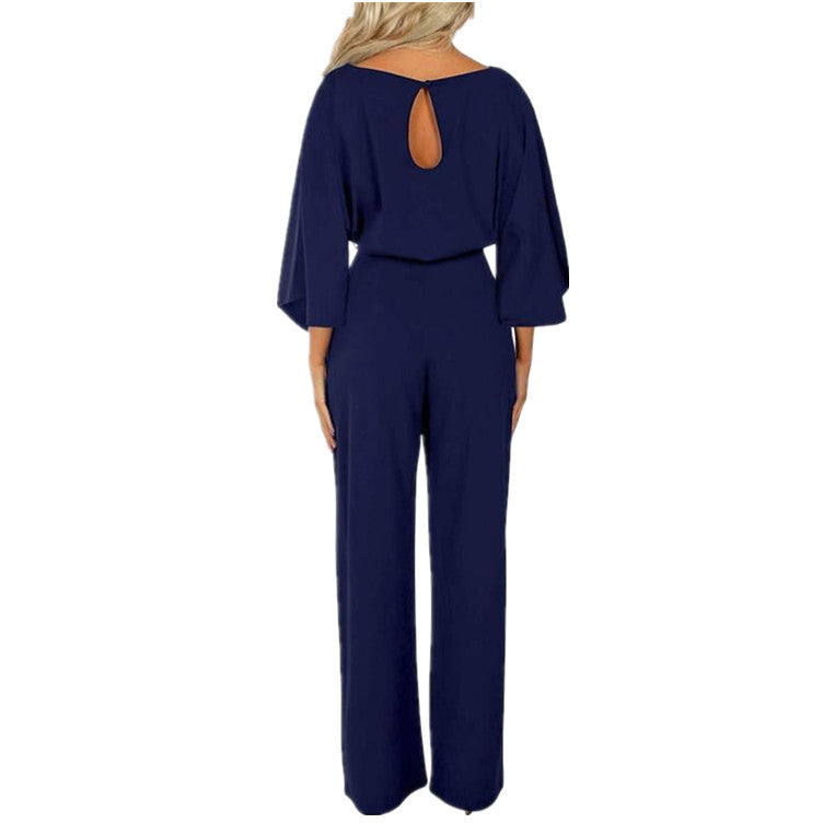 Herbst Winter Mode Fledermausärmel Langarm Schnürung Damen Jumpsuit