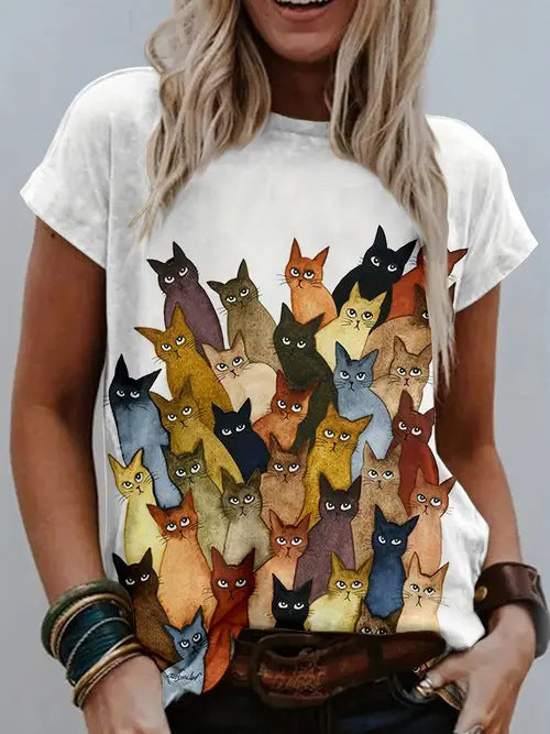 Modisches Lässiges Vielseitiges Hochwertiges Rundhals-Kurzarm-T-Shirt