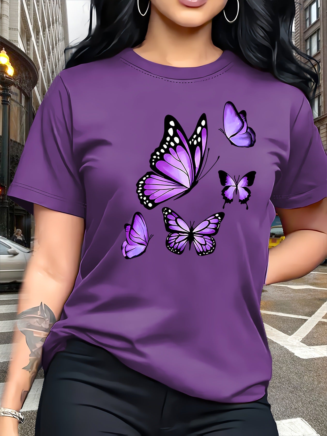 Womens Casual Short-sleeve Crew Neck In Vibrant Colors