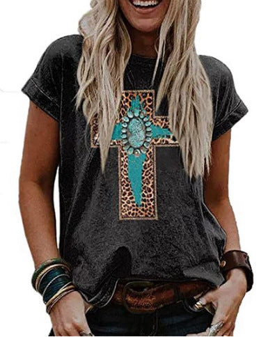 T-shirt ample et décontracté imprimé tendance pour femme