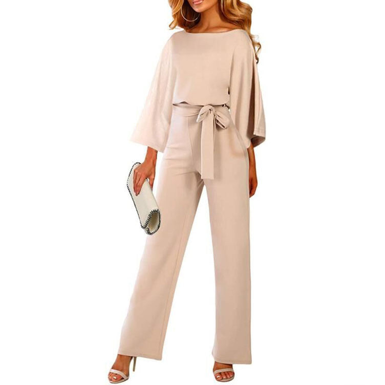 Herbst Winter Mode Fledermausärmel Langarm Schnürung Damen Jumpsuit