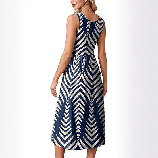Robe longue décontractée sans manches pour femme