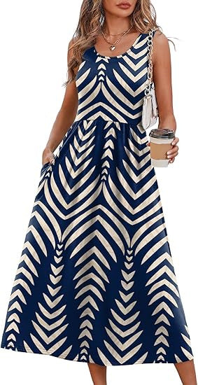 Robe longue décontractée sans manches pour femme