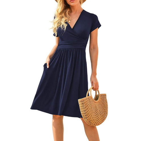 Rüschen Blumenkleid Damen Langarm A-Linien-Kleider