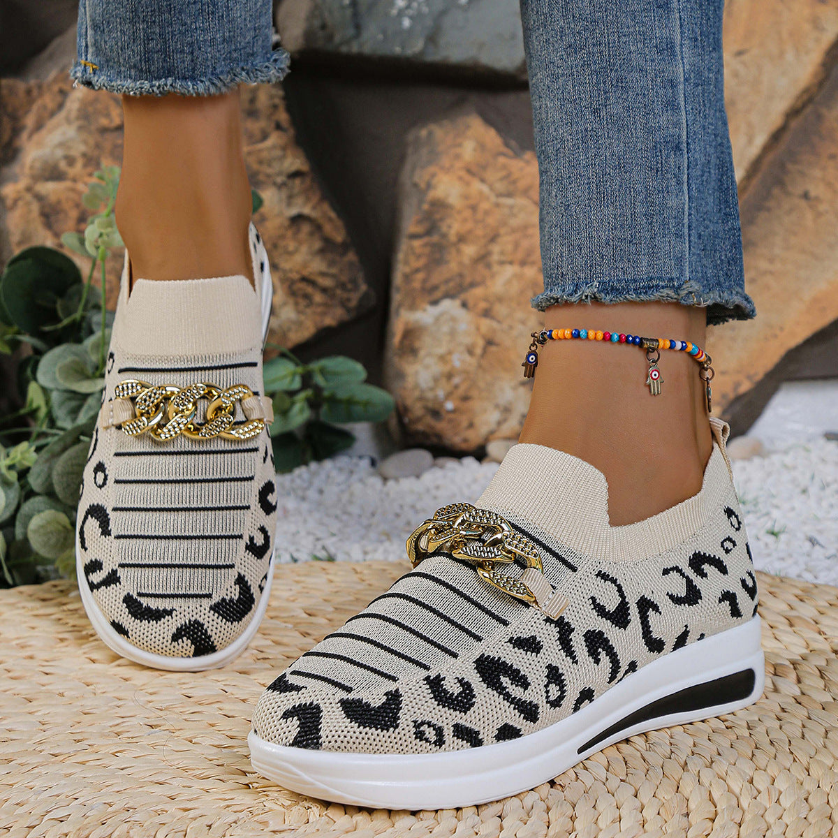 Flat Slip-on Loafers Large-size Casual Breathable Sneakers
