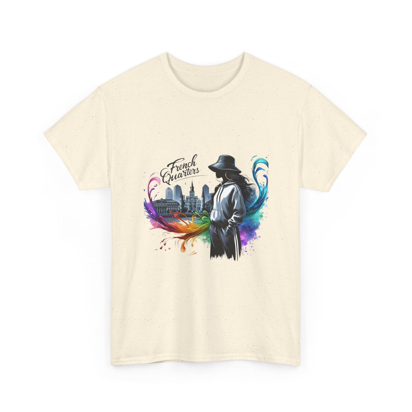 T-Shirt — French Quarter Jazz Noir Design (color splash New Orleans skyline)