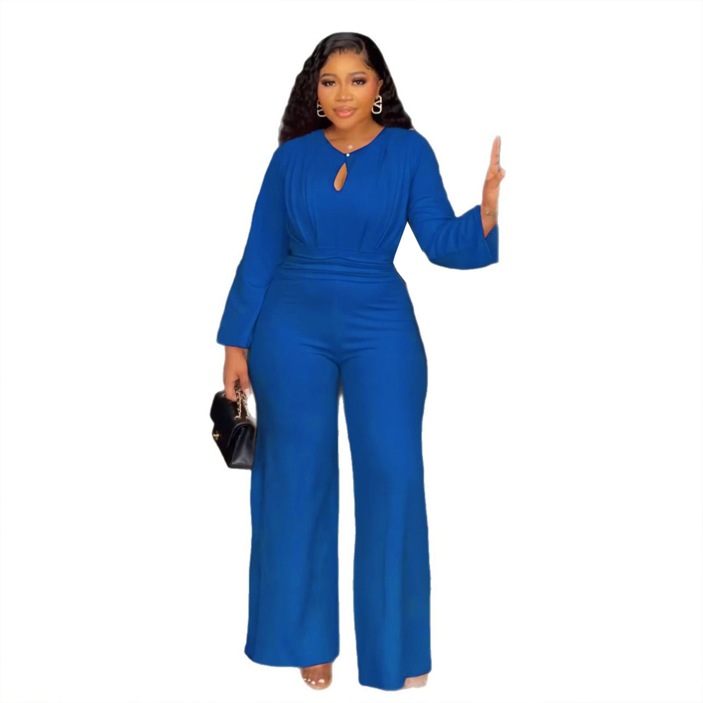 Combinaison pantalon femme évidée ample et ajustée, à la mode