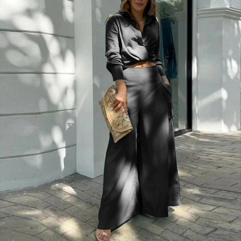 Ensemble décontracté tendance uni ample à poches