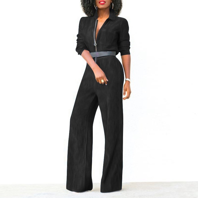 Damen-Jeans-Jumpsuit mit Reißverschluss in großen Größen