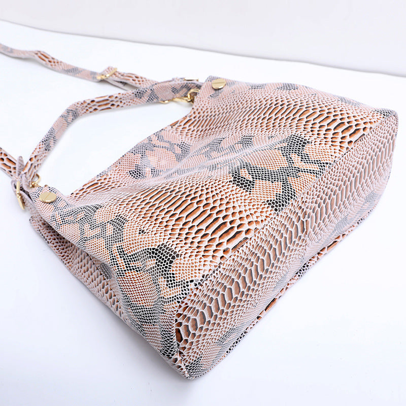 Sac à bandoulière grande capacité en cuir véritable pour femme