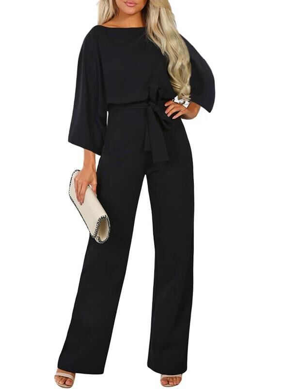 Herbst Winter Mode Fledermausärmel Langarm Schnürung Damen Jumpsuit