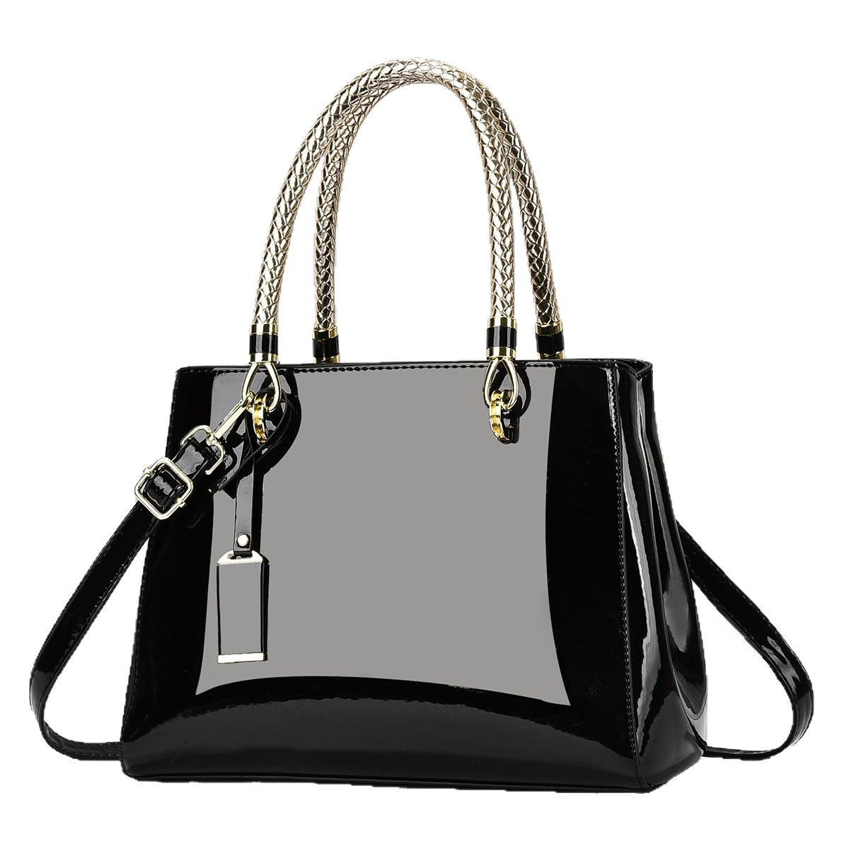 Sac à main brillant en cuir verni tendance, grande capacité, décontracté, à bandoulière
